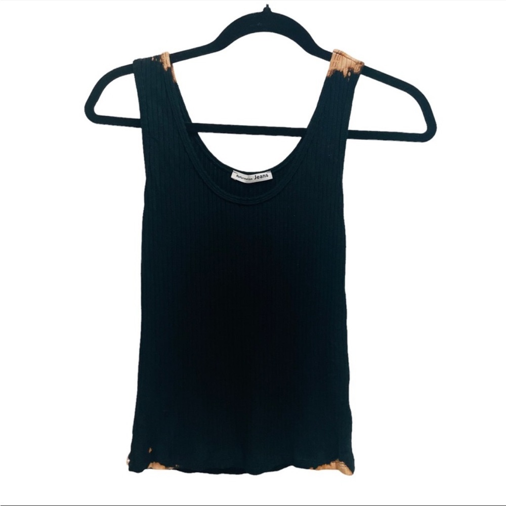 REFORMATION JEANS Ribbed Tank Top Shirt Size
Small Distressed
